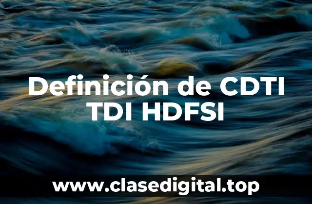 Definición de CDTI TDI HDFSI