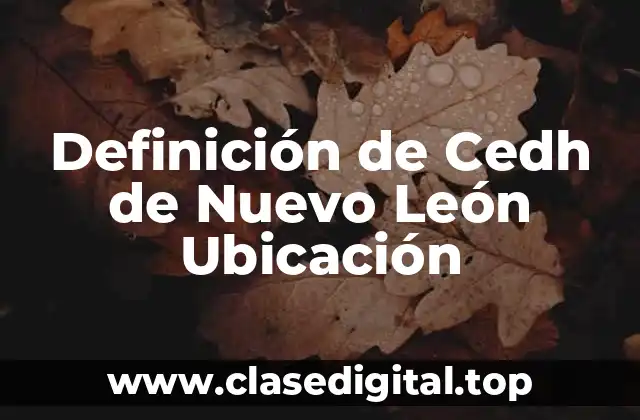 Definición de Cedh de Nuevo León Ubicación
