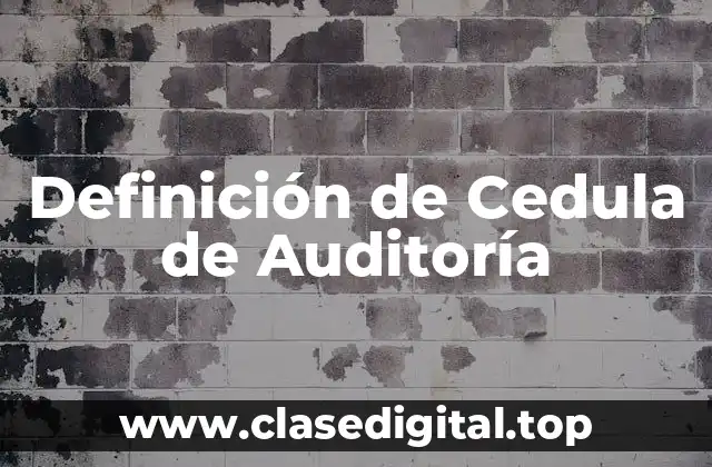 Definición Técnica de Cedula de Auditoría