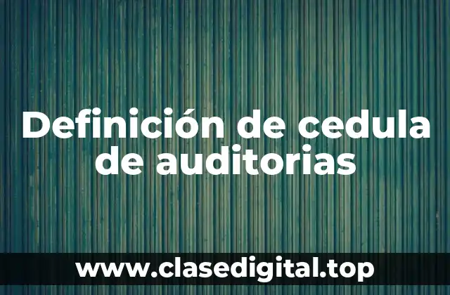 Definición de cedula de auditorias