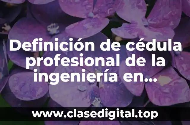 Definición de cédula profesional de la ingeniería en sistemas computacionales