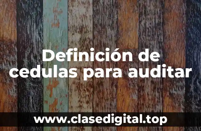 Definición de cedulas para auditar