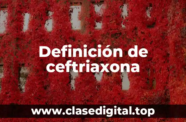 Definición de ceftriaxona