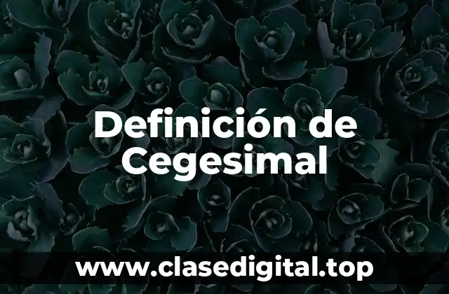 Definición de Cegesimal