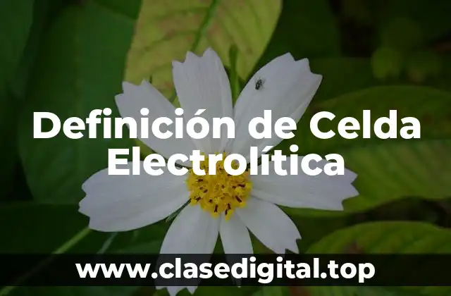Definición de Celda Electrolítica