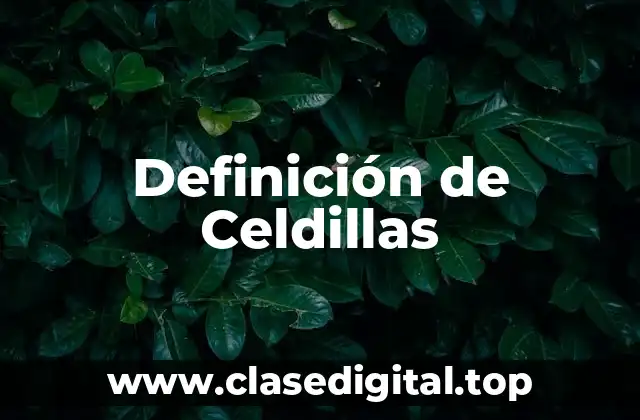 Definición de Celdillas