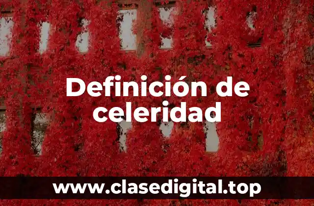 Definición de celeridad