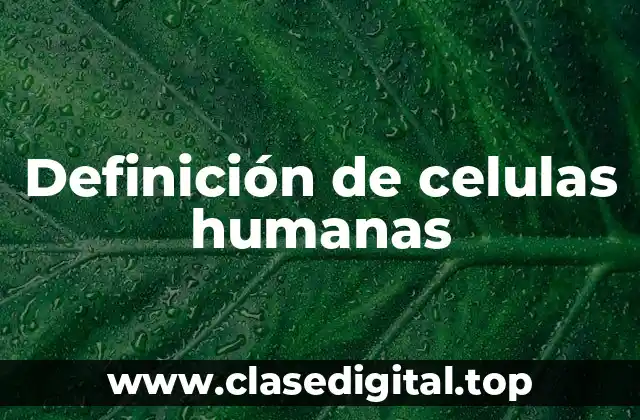 Definición de celulas humanas
