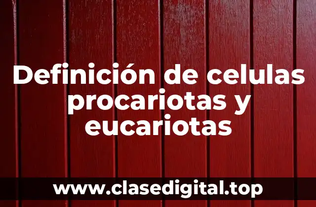 Definición de celulas procariotas y eucariotas