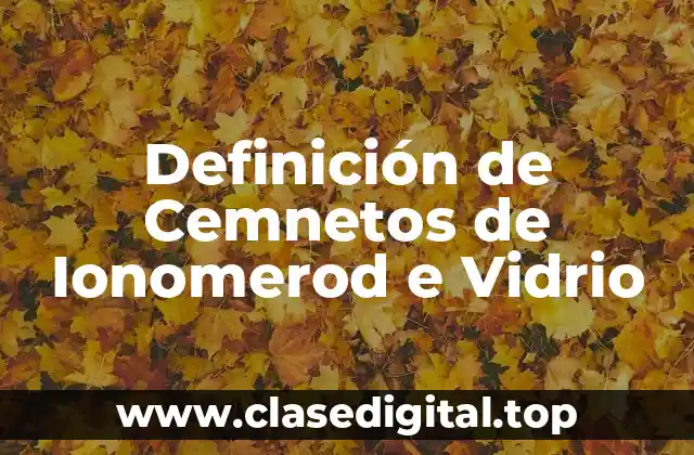 Definición de Cemnetos de Ionomerod e Vidrio