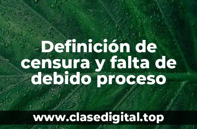 Definición de censura y falta de debido proceso