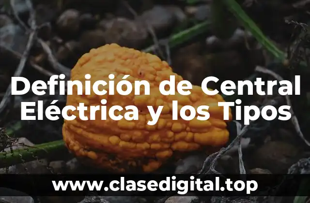 Definición de Central Eléctrica y los Tipos