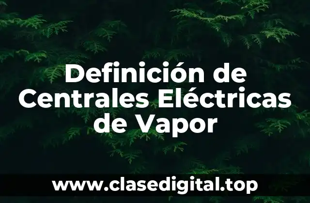 Definición de Centrales Eléctricas de Vapor