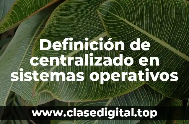 Definición de centralizado en sistemas operativos