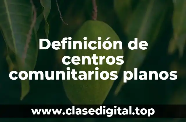 Ejemplos de centros comunitarios planos