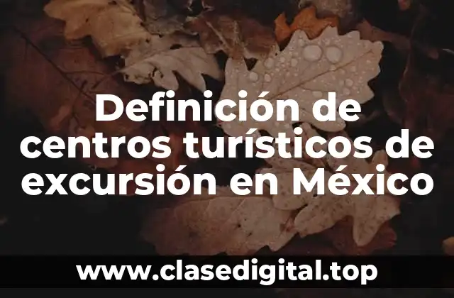 Definición de centros turísticos de excursión en México