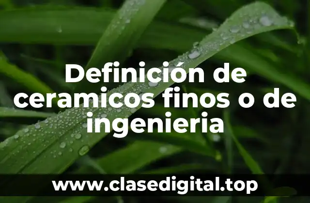 Definición de ceramicos finos o de ingenieria