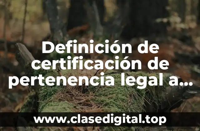 Definición de certificación de pertenencia legal a una asociación civil