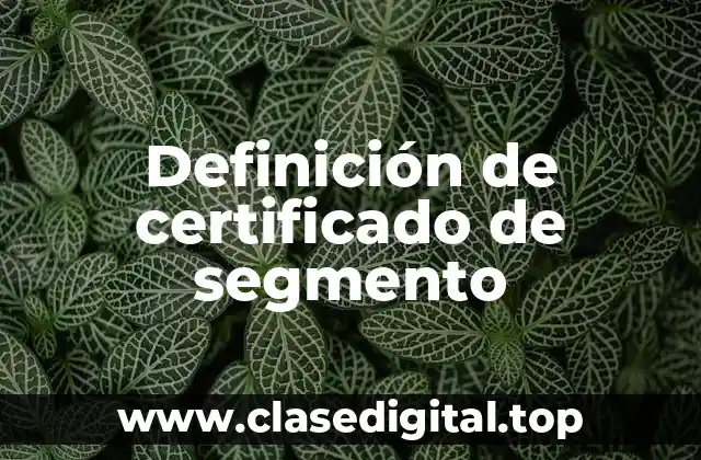 Definición de certificado de segmento