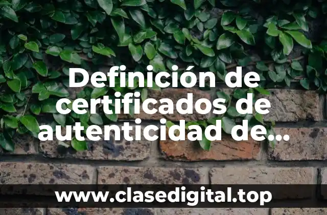 Definición de certificados de autenticidad de obras de arte