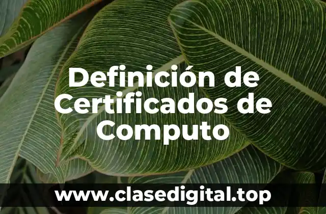 Definición de Certificados de Computo