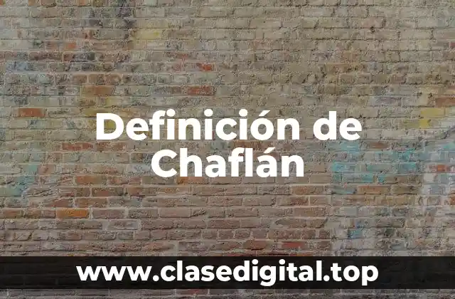 Definición de Chaflán