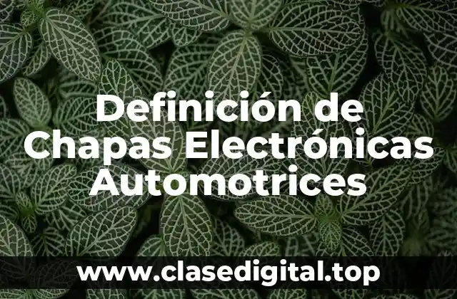 Definición de Chapas Electrónicas Automotrices