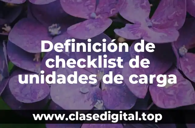 Definición de checklist de unidades de carga