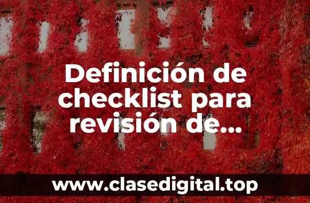 Definición de checklist para revisión de extintores