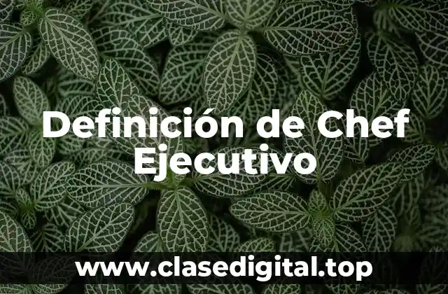 Definición de Chef Ejecutivo