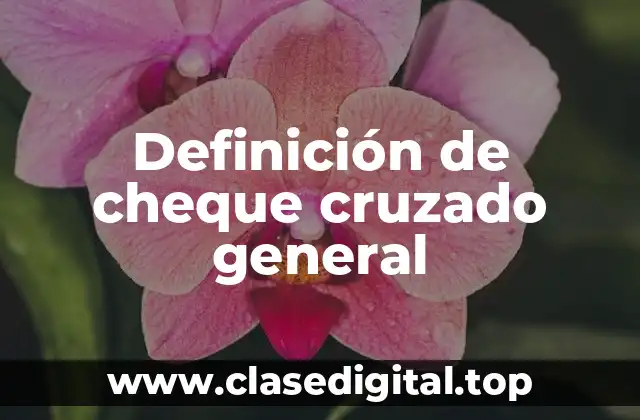 Definición de cheque cruzado general
