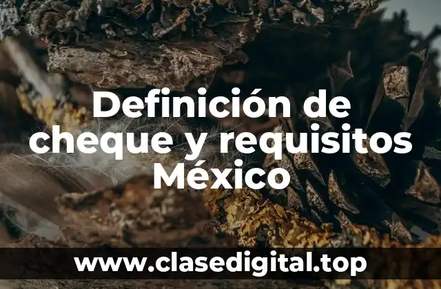 Definición de cheque y requisitos México