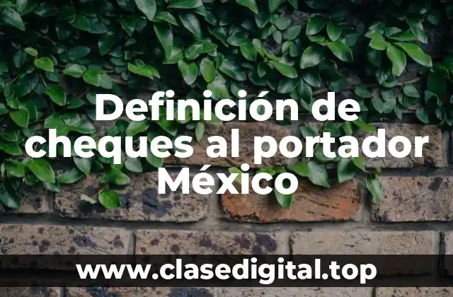 Definición de cheques al portador México