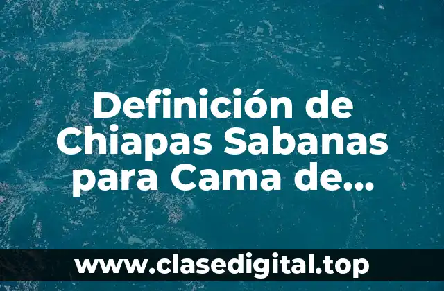 Definición de Chiapas Sabanas para Cama de Chiapas