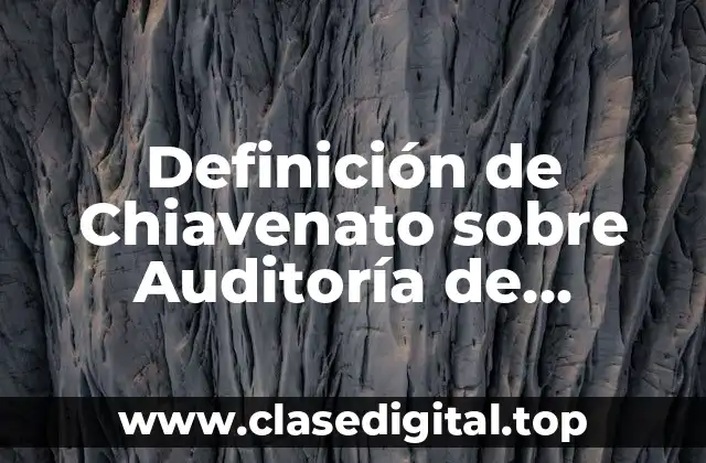 Definición de Chiavenato sobre Auditoría de Recursos Humanos