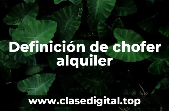 Ejemplos de chofer alquiler