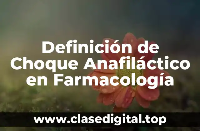 Definición de Choque Anafiláctico en Farmacología