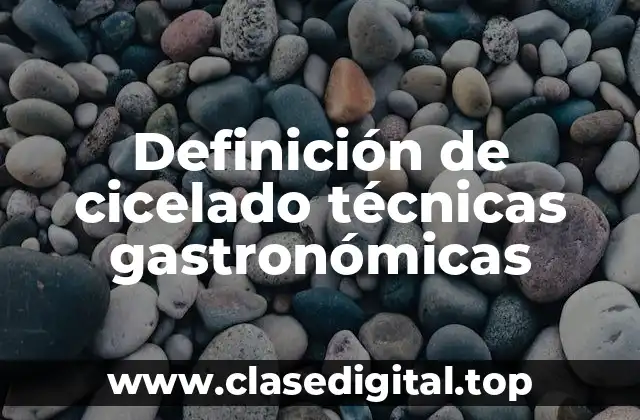 Definición de cicelado técnicas gastronómicas