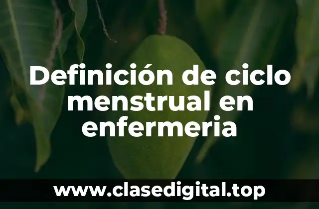 Definición de ciclo menstrual en enfermeria