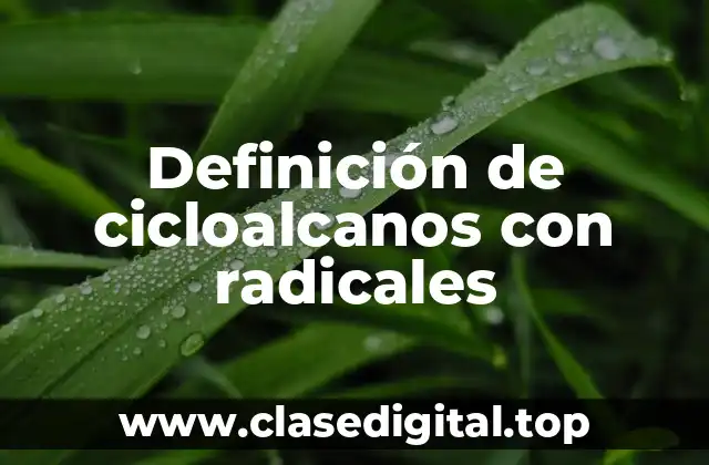 Definición de cicloalcanos con radicales