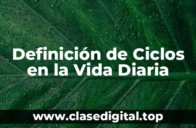Definición de Ciclos en la Vida Diaria
