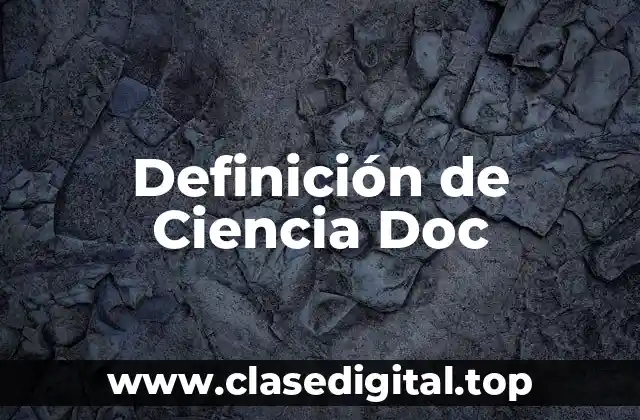 Definición de Ciencia Doc