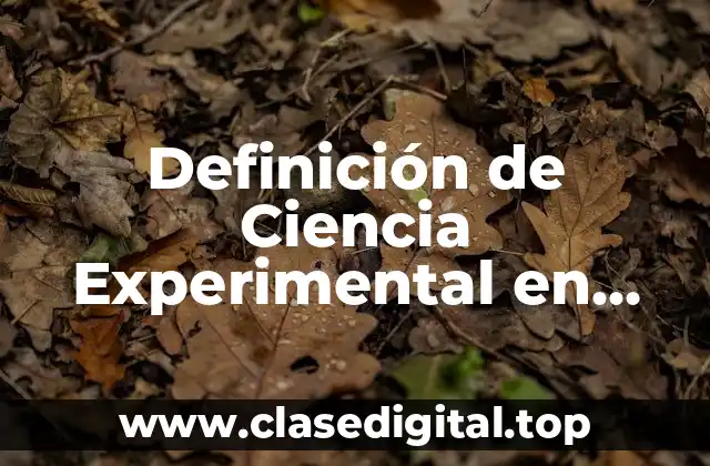 Definición de Ciencia Experimental en Filosofía