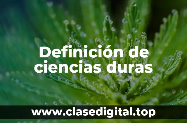 Definición técnica de ciencias duras