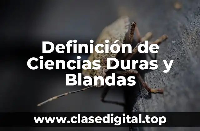 Definición de Ciencias Duras y Blandas