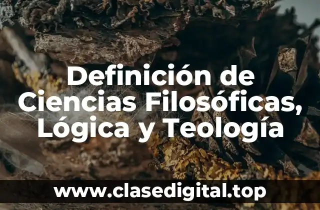 Definición de Ciencias Filosóficas, Lógica y Teología