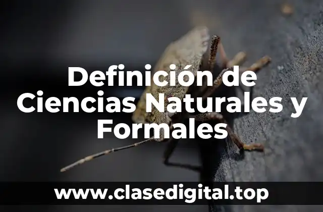 Definición de Ciencias Naturales y Formales