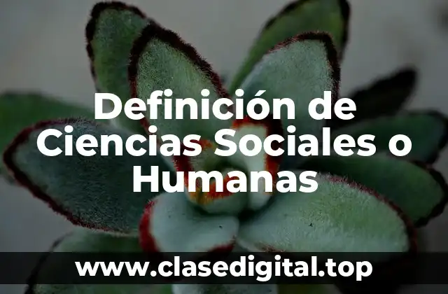 Definición de Ciencias Sociales o Humanas