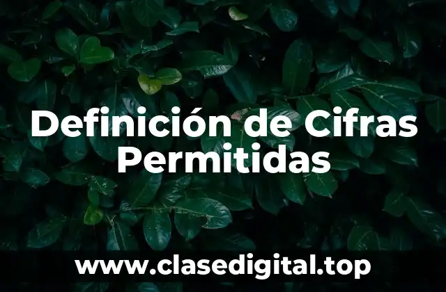 Definición de Cifras Permitidas
