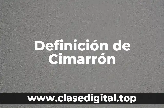 Definición de Cimarrón